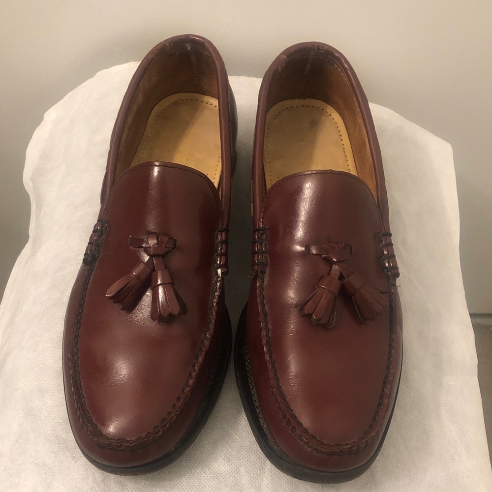 Brown Leather Tassel Loafers